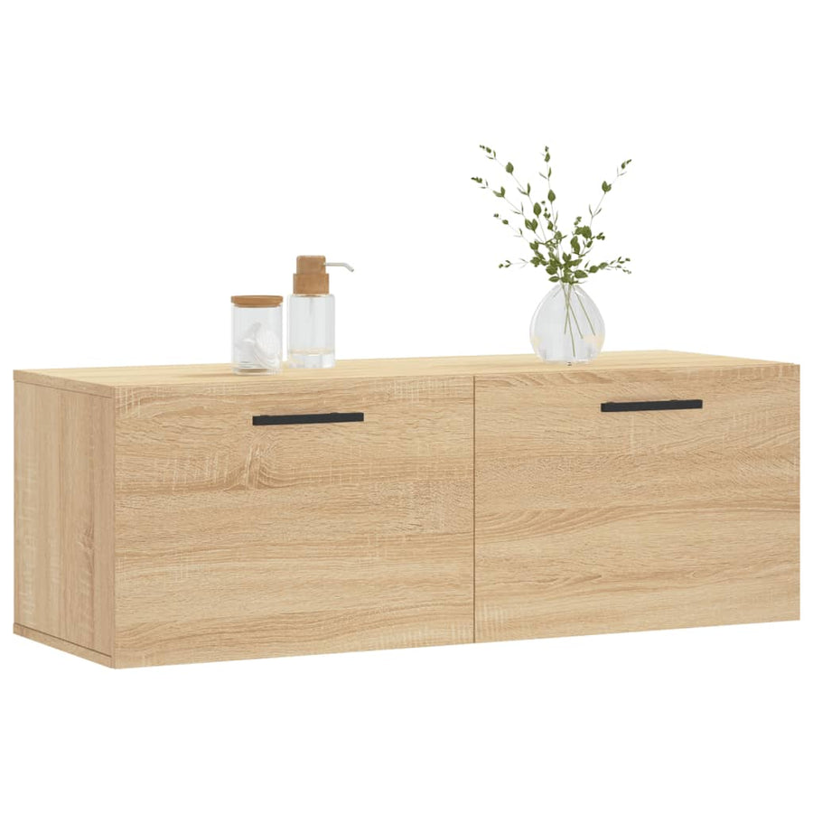 Wandkast 100X36,5X35 Cm Bewerkt Hout Kleurig 100 x 36.5 x 35 cm Sonoma eiken