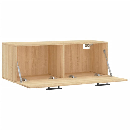 Wandkast 100X36,5X35 Cm Bewerkt Hout Kleurig 100 x 36.5 x 35 cm Sonoma eiken