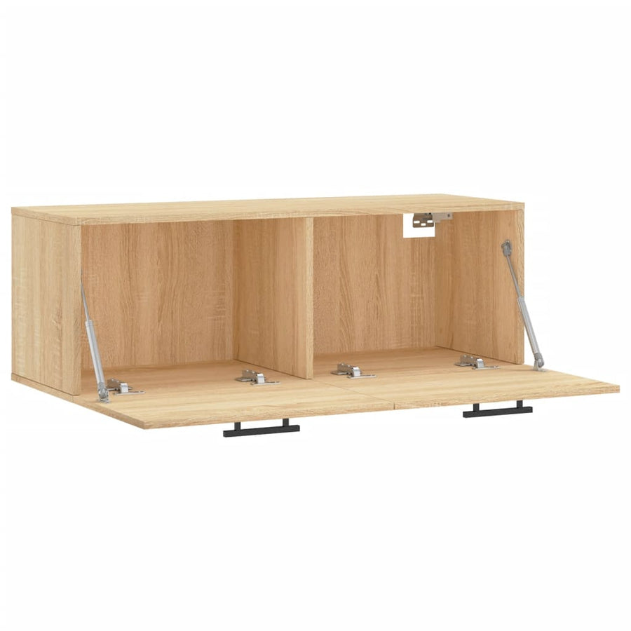 Wandkast 100X36,5X35 Cm Bewerkt Hout Kleurig 100 x 36.5 x 35 cm Sonoma eiken