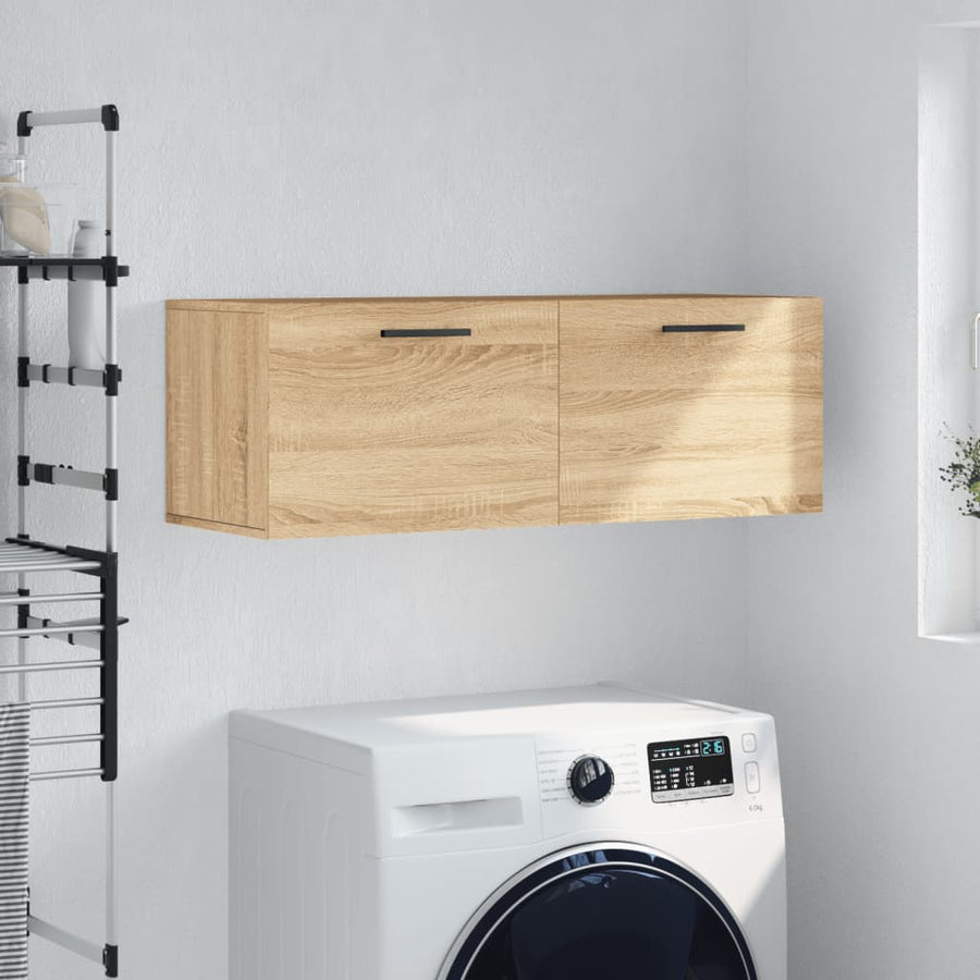 Wandkast 100X36,5X35 Cm Bewerkt Hout Kleurig 100 x 36.5 x 35 cm Sonoma eiken