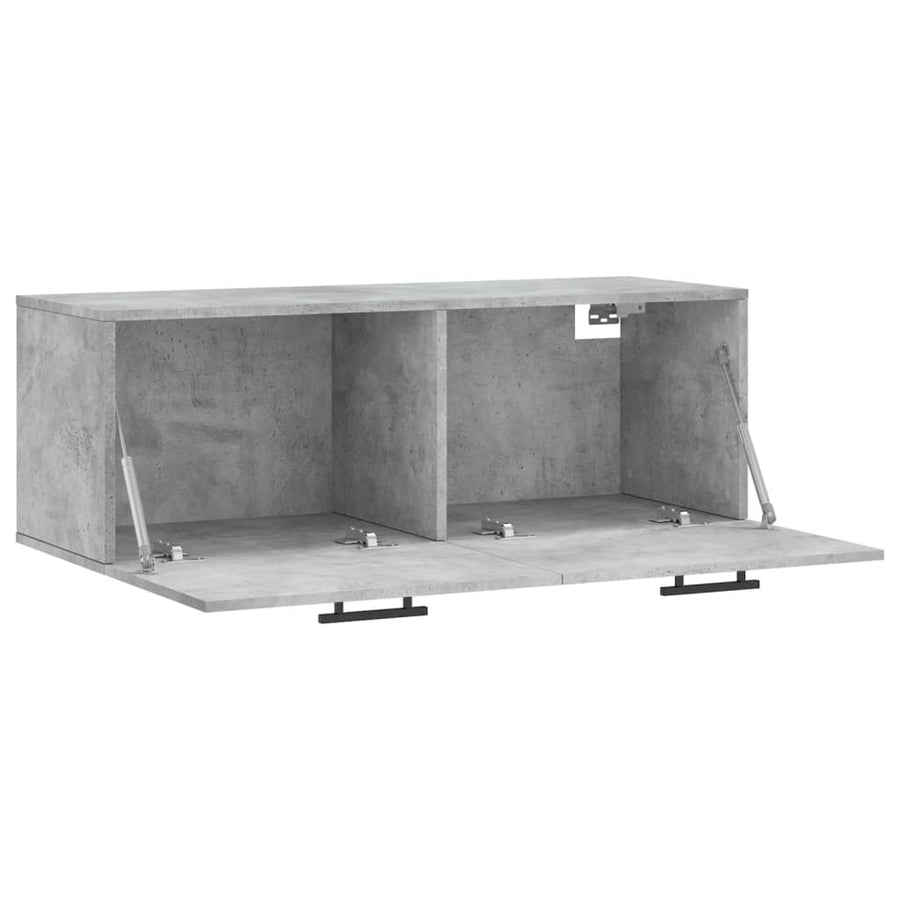Wandkast 100X36,5X35 Cm Bewerkt Hout Betongrijs