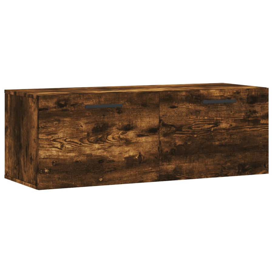 Wandkast 100X36,5X35 Cm Bewerkt Hout Kleurig 100 x 36.5 x 35 cm Gerookt eiken