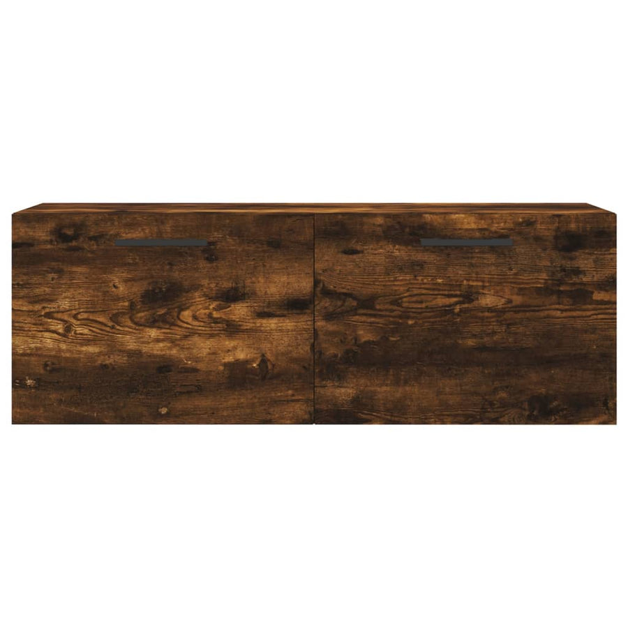 Wandkast 100X36,5X35 Cm Bewerkt Hout Kleurig 100 x 36.5 x 35 cm Gerookt eiken