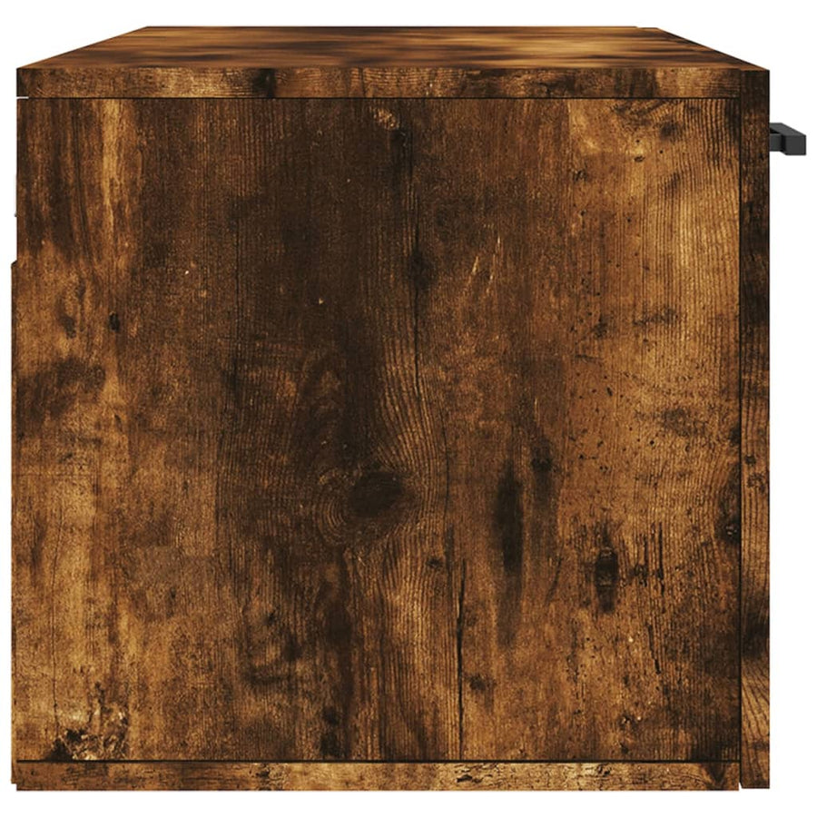 Wandkast 100X36,5X35 Cm Bewerkt Hout Kleurig 100 x 36.5 x 35 cm Gerookt eiken