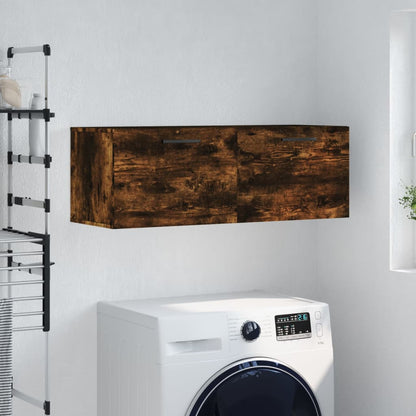 Wandkast 100X36,5X35 Cm Bewerkt Hout Kleurig 100 x 36.5 x 35 cm Gerookt eiken