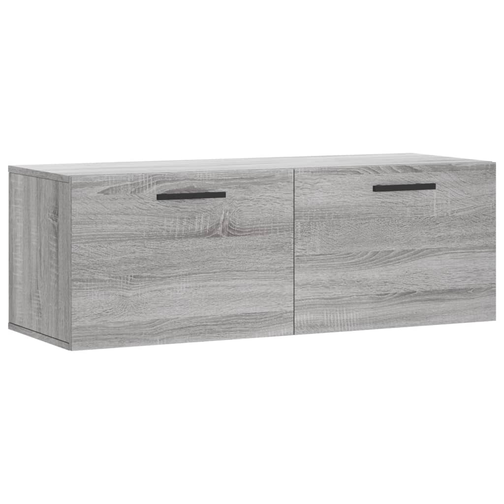 Wandkast 100X36,5X35 Cm Bewerkt Hout Grijs Sonoma Eikenkleurig