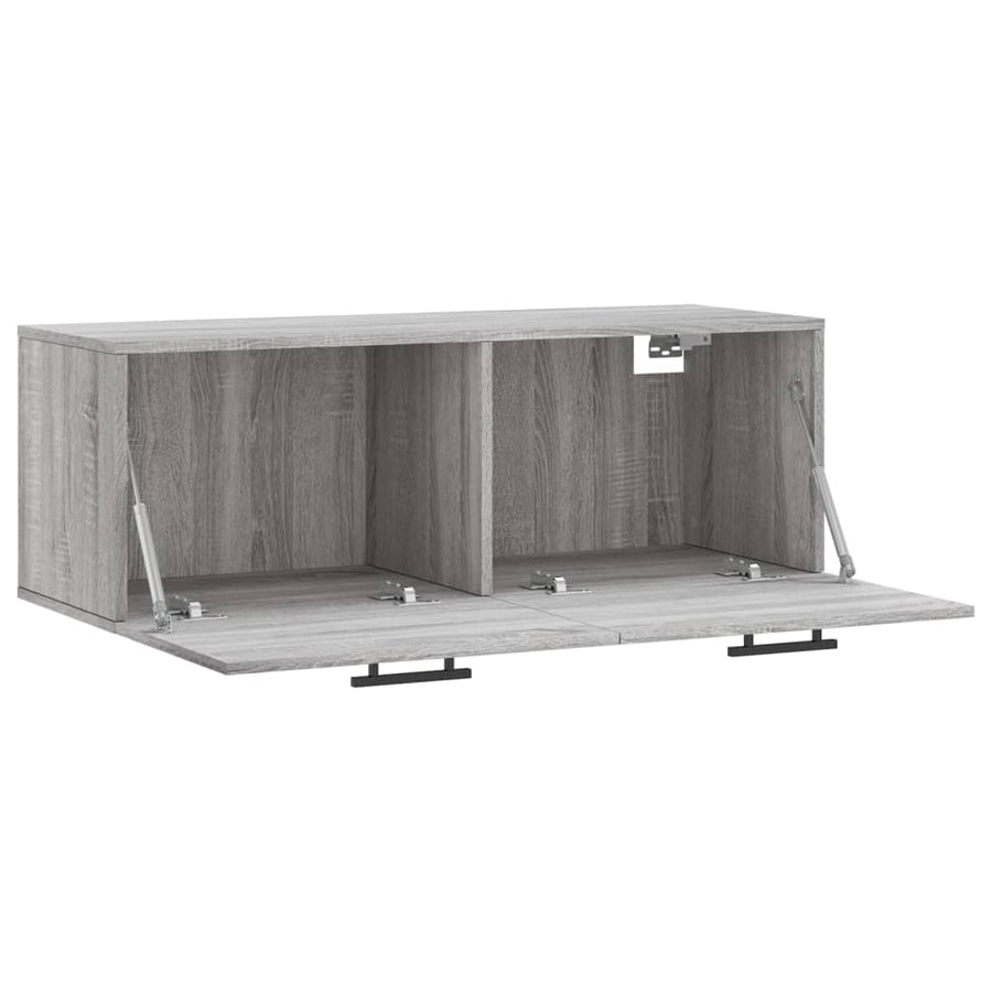 Wandkast 100X36,5X35 Cm Bewerkt Hout Grijs Sonoma Eikenkleurig