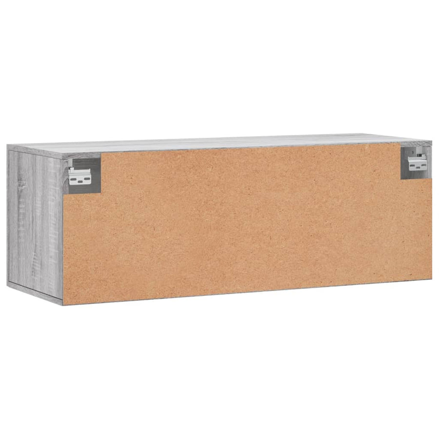 Wandkast 100X36,5X35 Cm Bewerkt Hout Grijs Sonoma Eikenkleurig