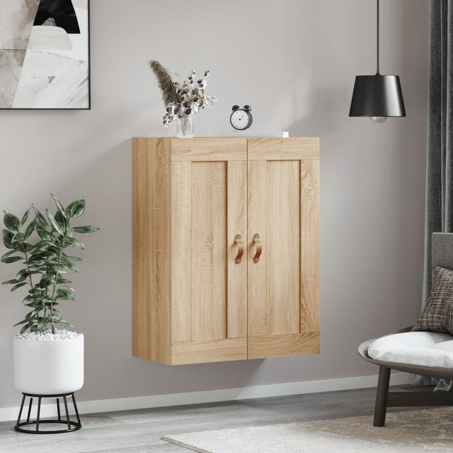Wandkast 69,5X34X90 Cm Bewerkt Hout Kleurig Sonoma eiken