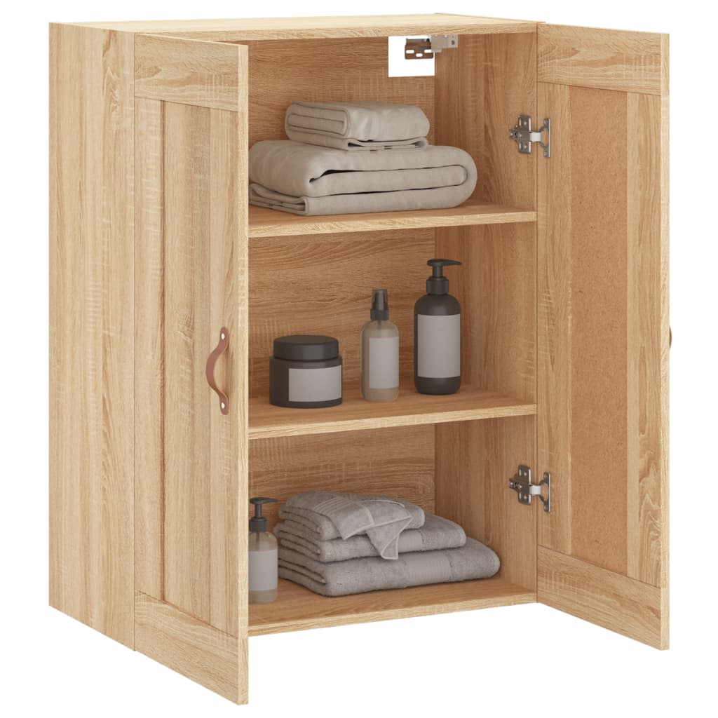 Wandkast 69,5X34X90 Cm Bewerkt Hout Kleurig Sonoma eiken