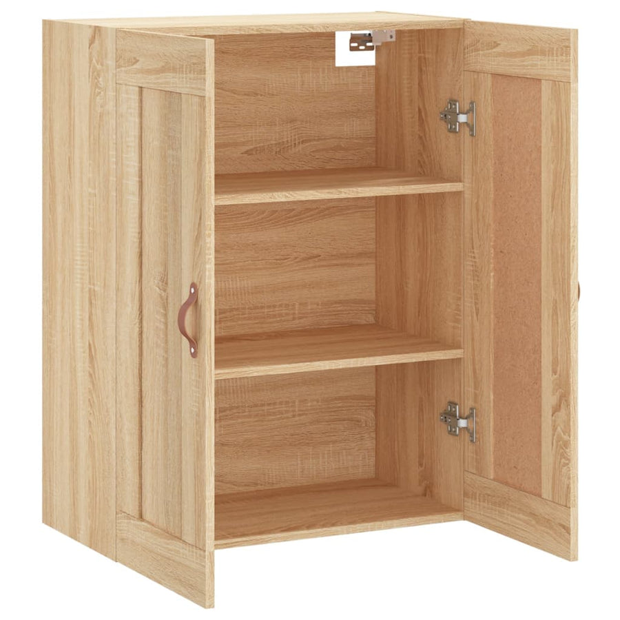 Wandkast 69,5X34X90 Cm Bewerkt Hout Kleurig Sonoma eiken