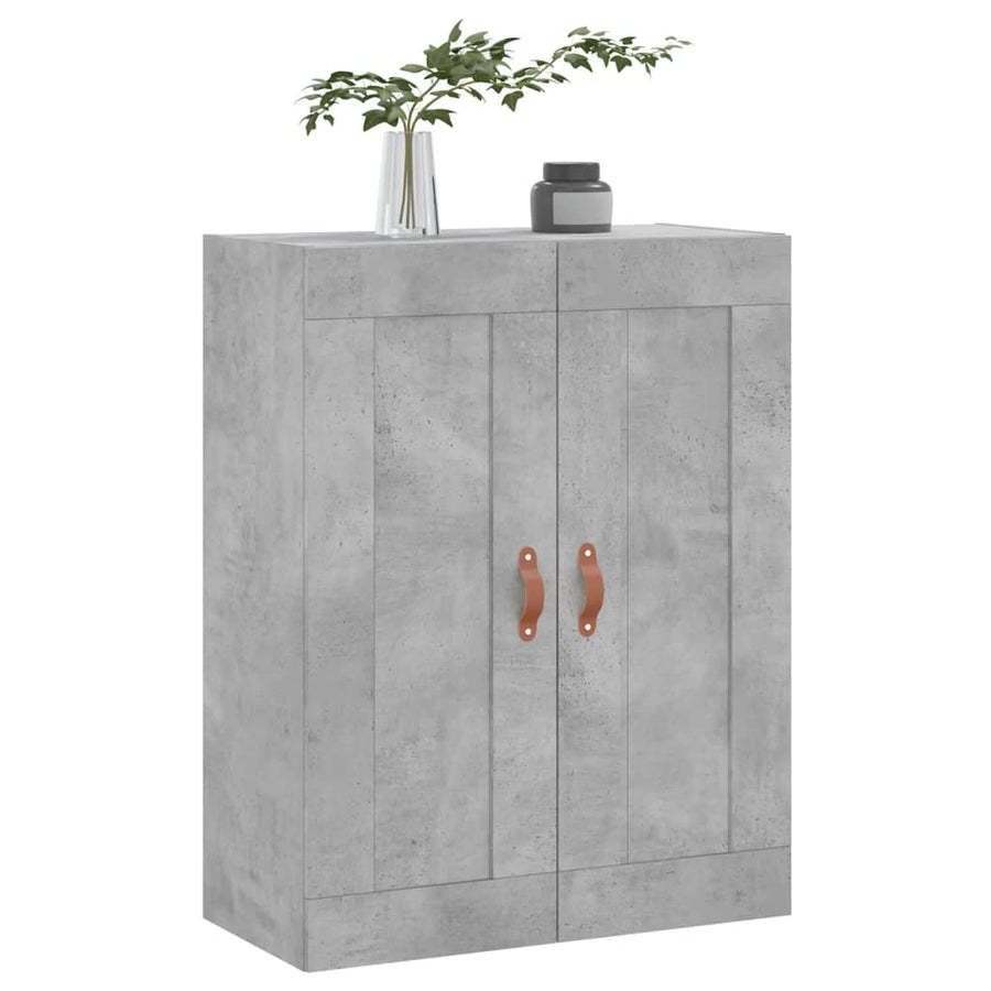 Wandkast 69,5X34X90 Cm Bewerkt Hout Betongrijs
