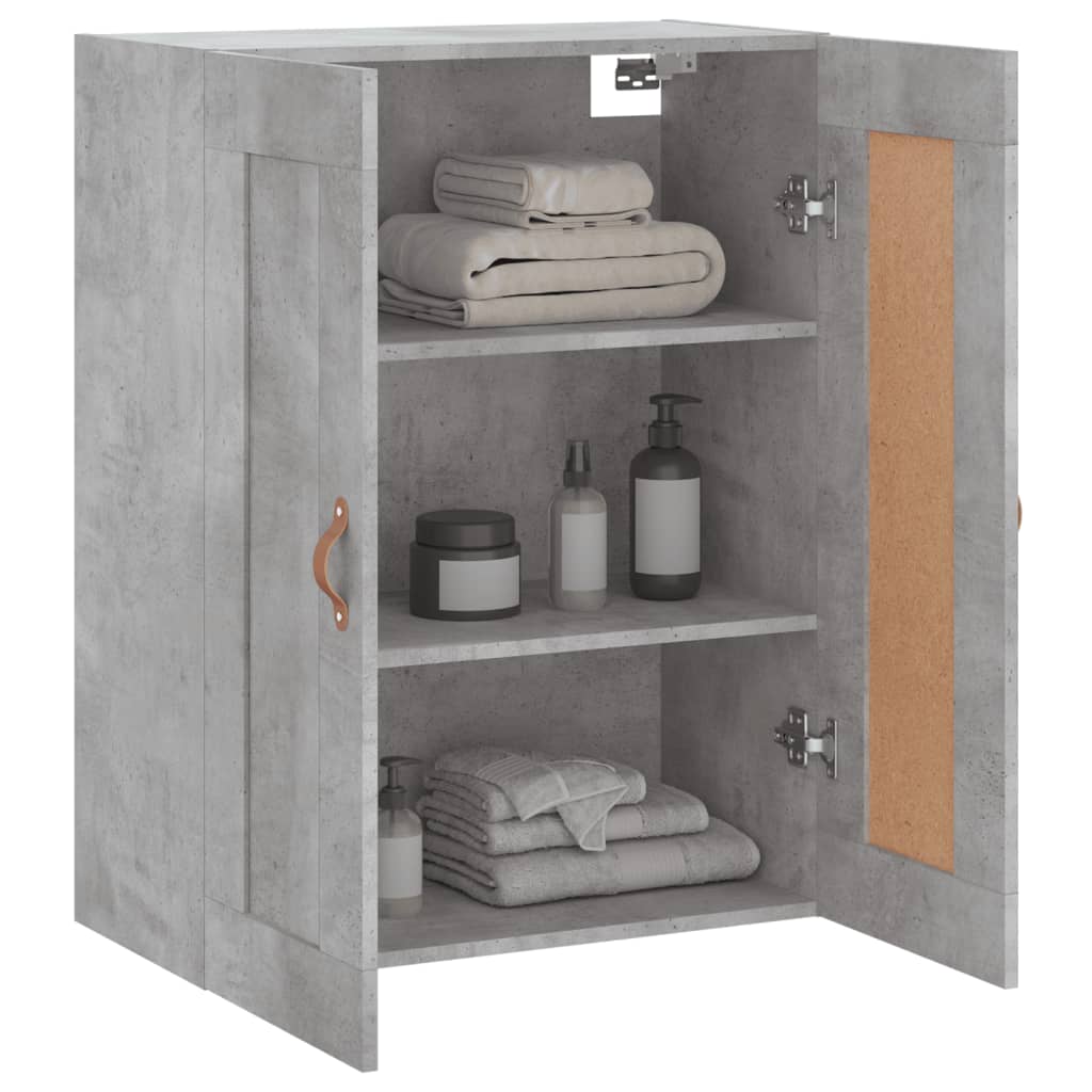Wandkast 69,5X34X90 Cm Bewerkt Hout Betongrijs