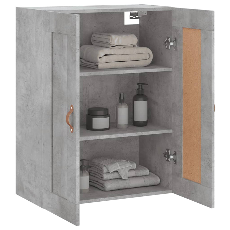 Wandkast 69,5X34X90 Cm Bewerkt Hout Betongrijs