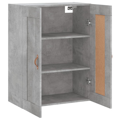 Wandkast 69,5X34X90 Cm Bewerkt Hout Betongrijs
