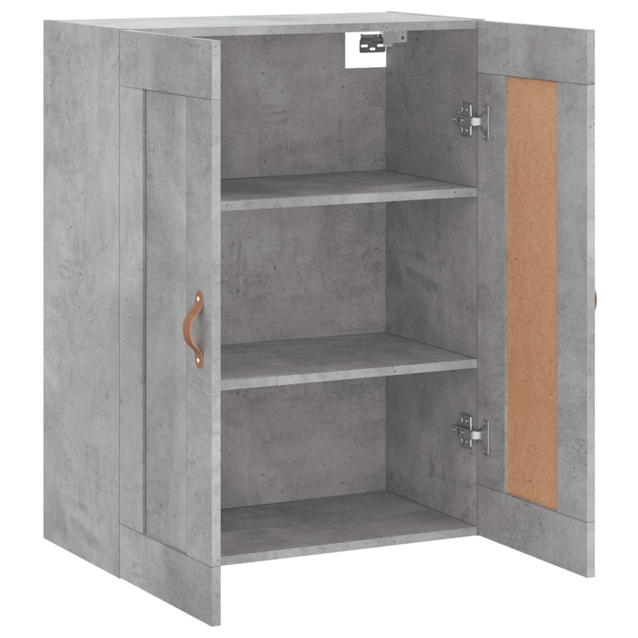 Wandkast 69,5X34X90 Cm Bewerkt Hout Betongrijs