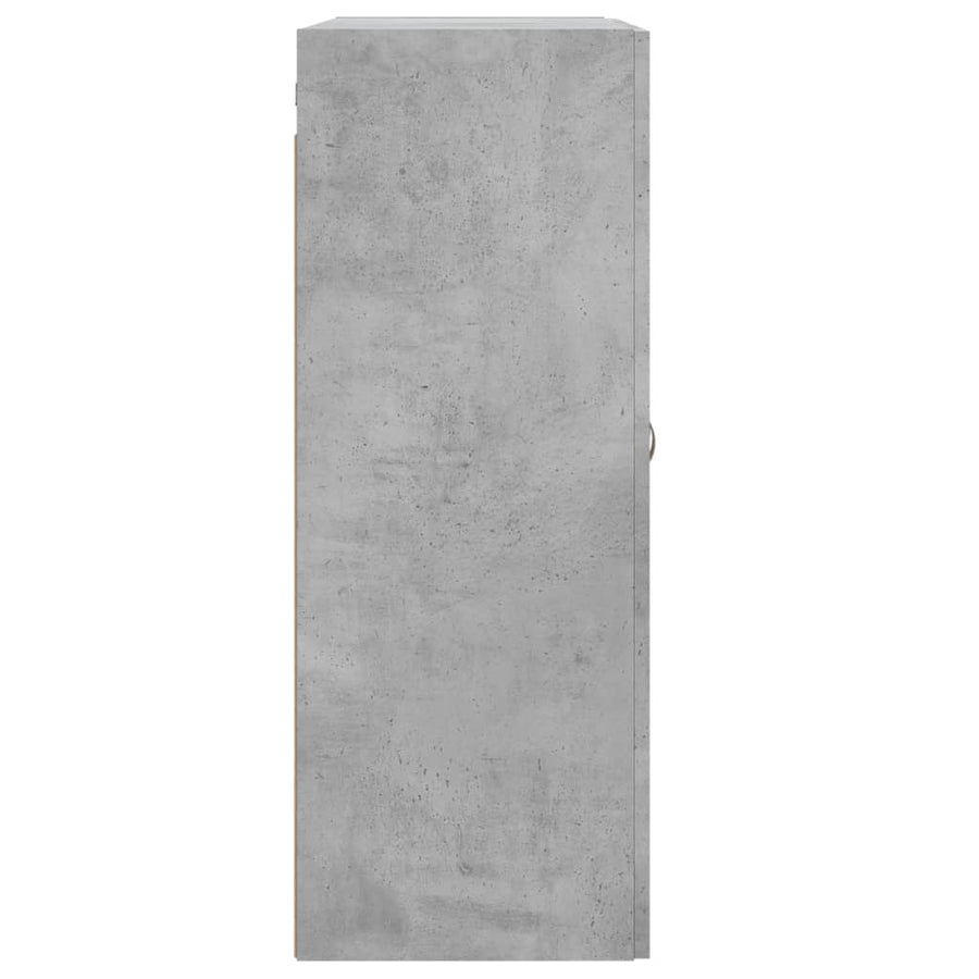 Wandkast 69,5X34X90 Cm Bewerkt Hout Betongrijs