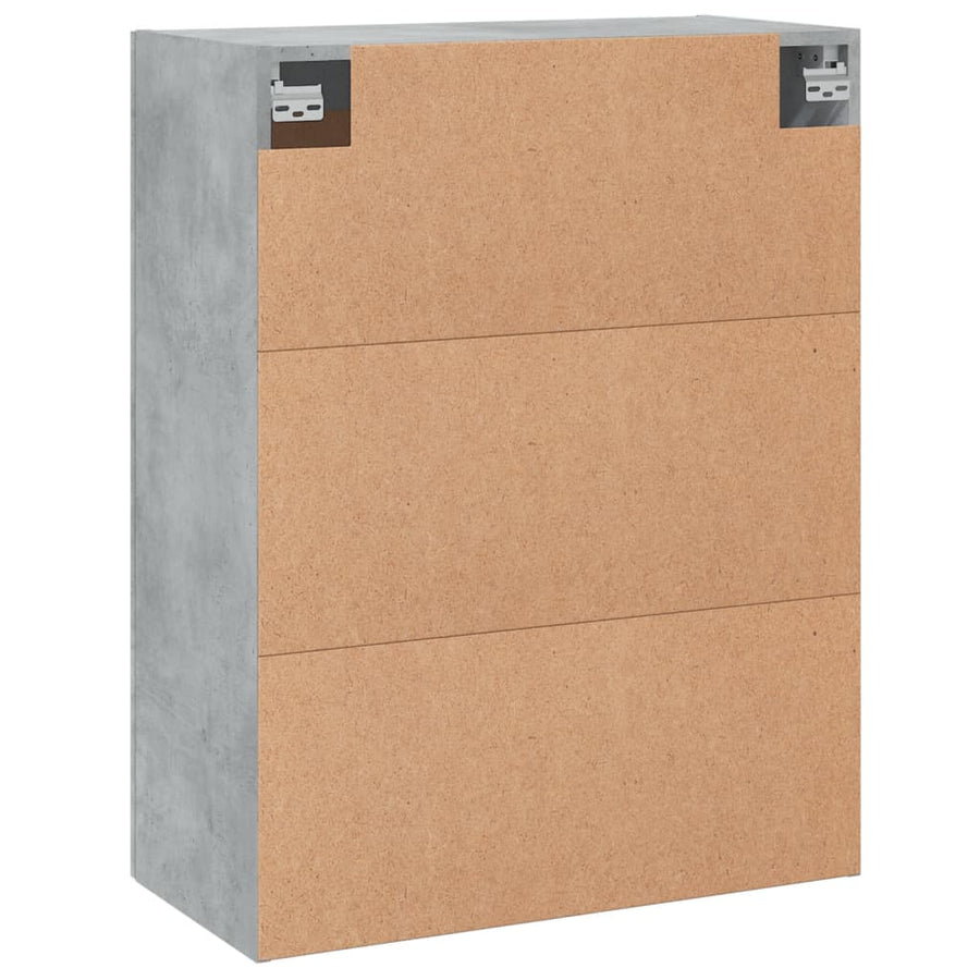 Wandkast 69,5X34X90 Cm Bewerkt Hout Betongrijs