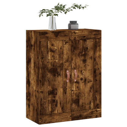 Wandkast 69,5x34x90 cm bewerkt hout gerookt eikenkleurig