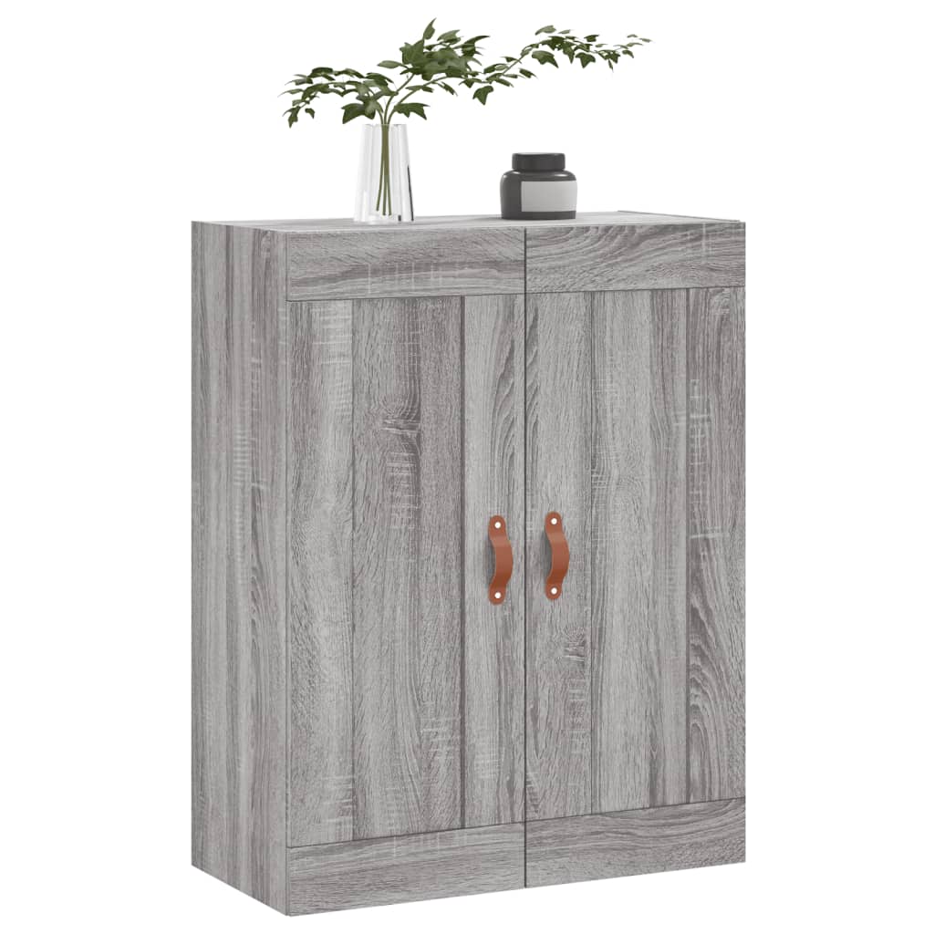 Wandkast 69,5X34X90 Cm Bewerkt Hout Grijs Sonoma Eikenkleurig