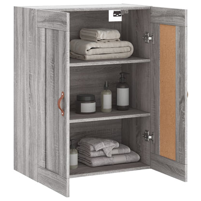 Wandkast 69,5X34X90 Cm Bewerkt Hout Grijs Sonoma Eikenkleurig
