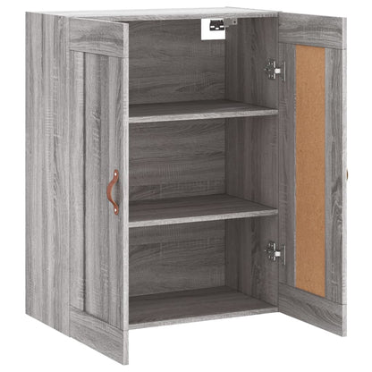 Wandkast 69,5X34X90 Cm Bewerkt Hout Grijs Sonoma Eikenkleurig