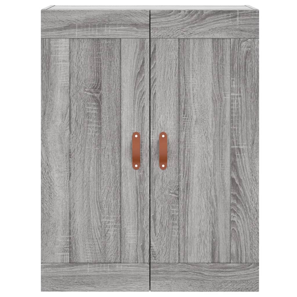 Wandkast 69,5X34X90 Cm Bewerkt Hout Grijs Sonoma Eikenkleurig