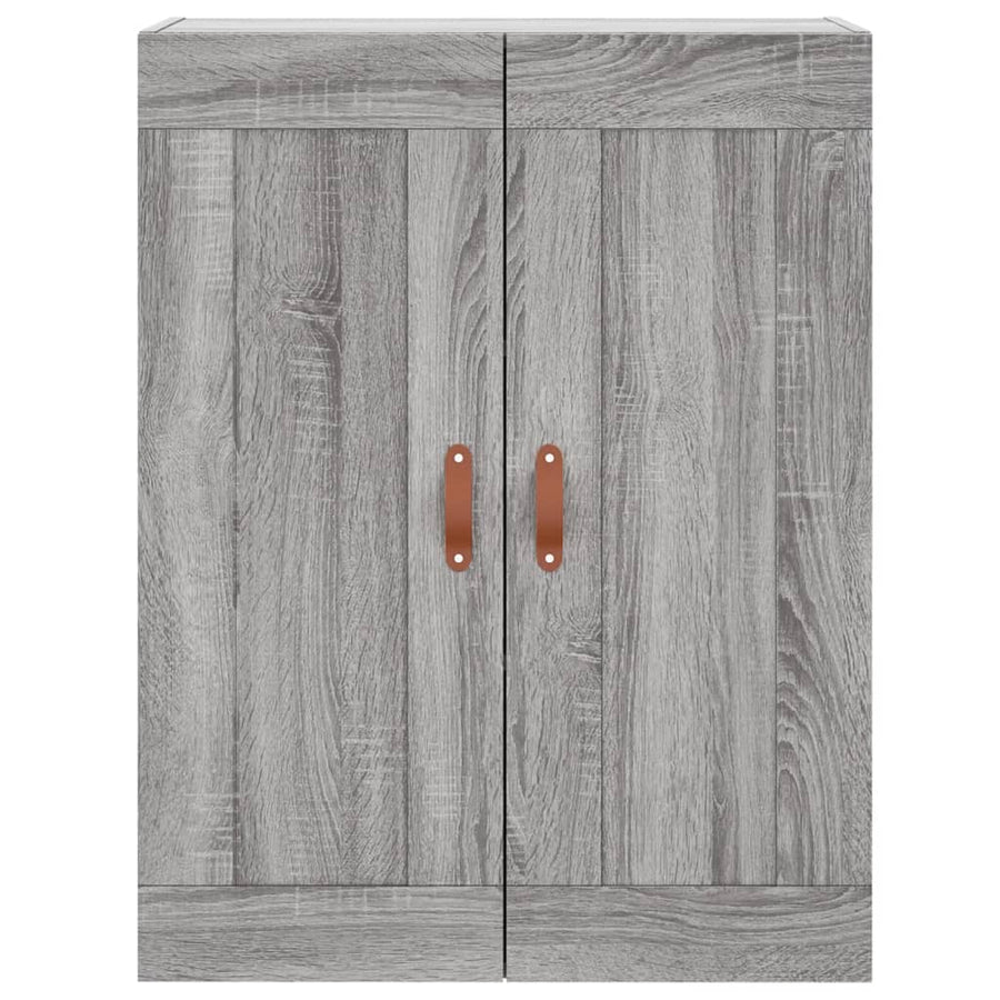 Wandkast 69,5X34X90 Cm Bewerkt Hout Grijs Sonoma Eikenkleurig