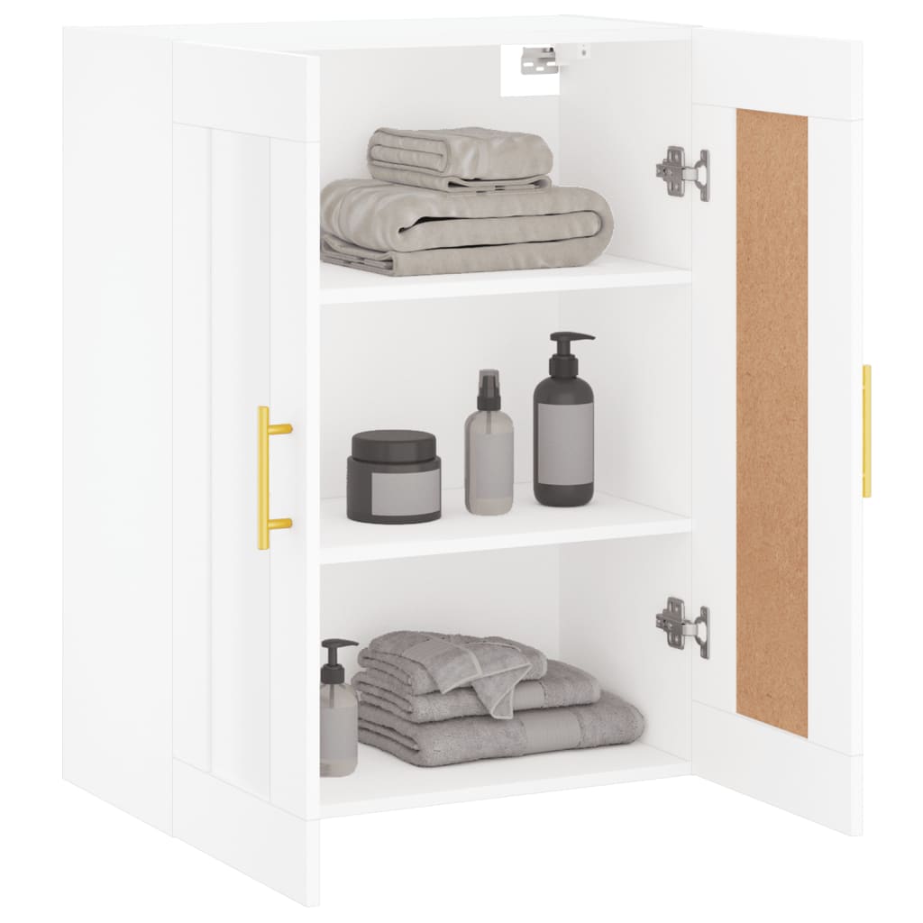 Wandkast 69,5X34X90 Cm Bewerkt Hout Wit