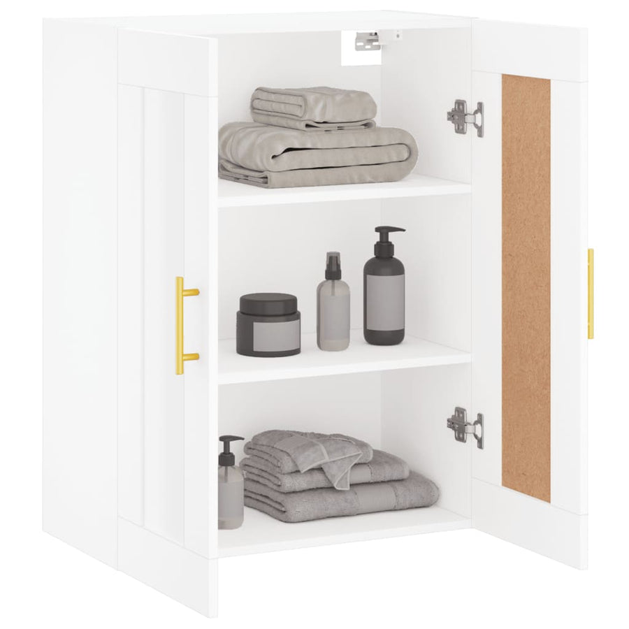 Wandkast 69,5X34X90 Cm Bewerkt Hout Wit