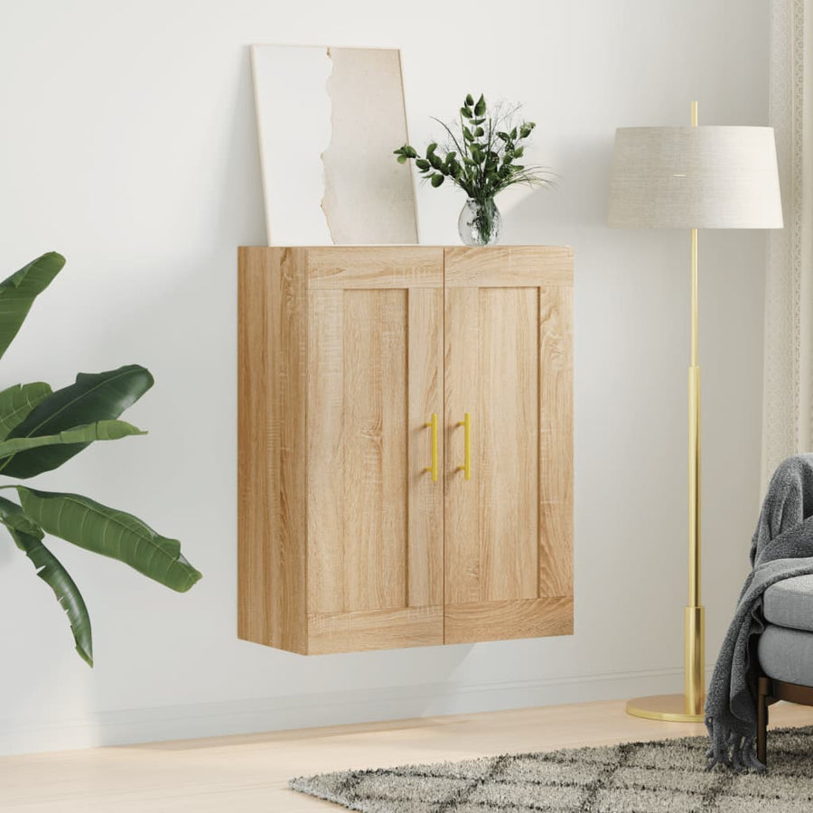Wandkast 69,5X34X90 Cm Bewerkt Hout Kleurig Sonoma eiken