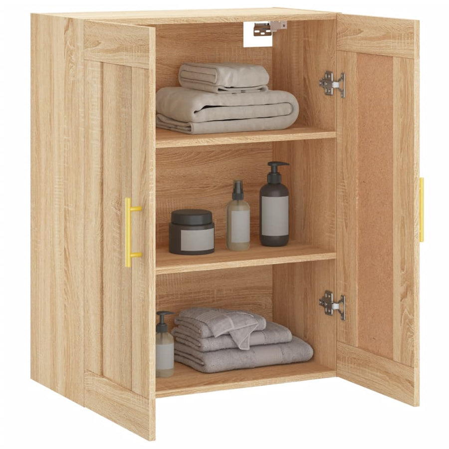 Wandkast 69,5X34X90 Cm Bewerkt Hout Kleurig Sonoma eiken
