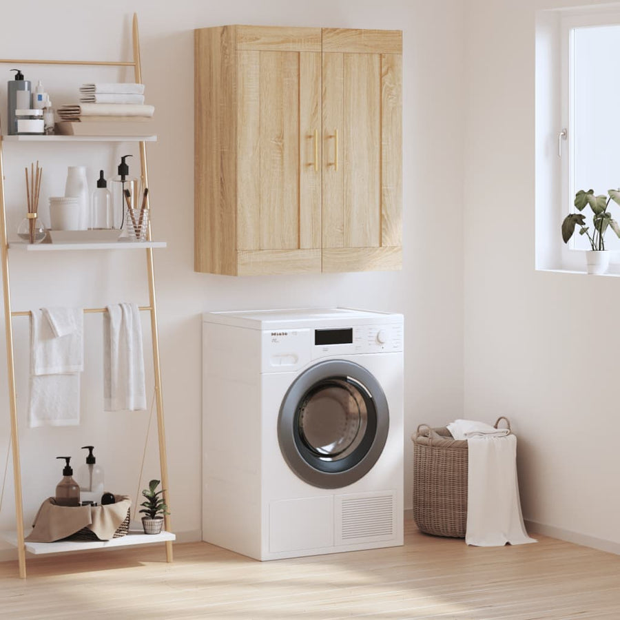 Wandkast 69,5X34X90 Cm Bewerkt Hout Kleurig Sonoma eiken