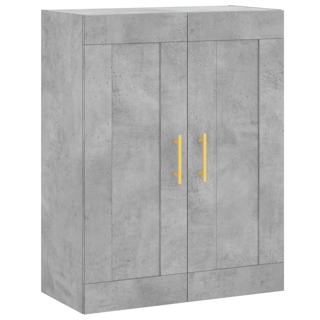 Wandkast 69,5X34X90 Cm Bewerkt Hout Betongrijs