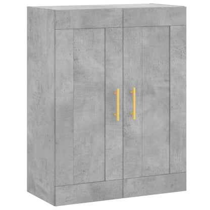 Wandkast 69,5X34X90 Cm Bewerkt Hout Betongrijs
