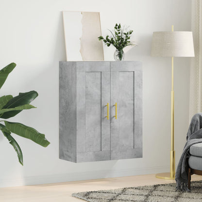 Wandkast 69,5X34X90 Cm Bewerkt Hout Betongrijs