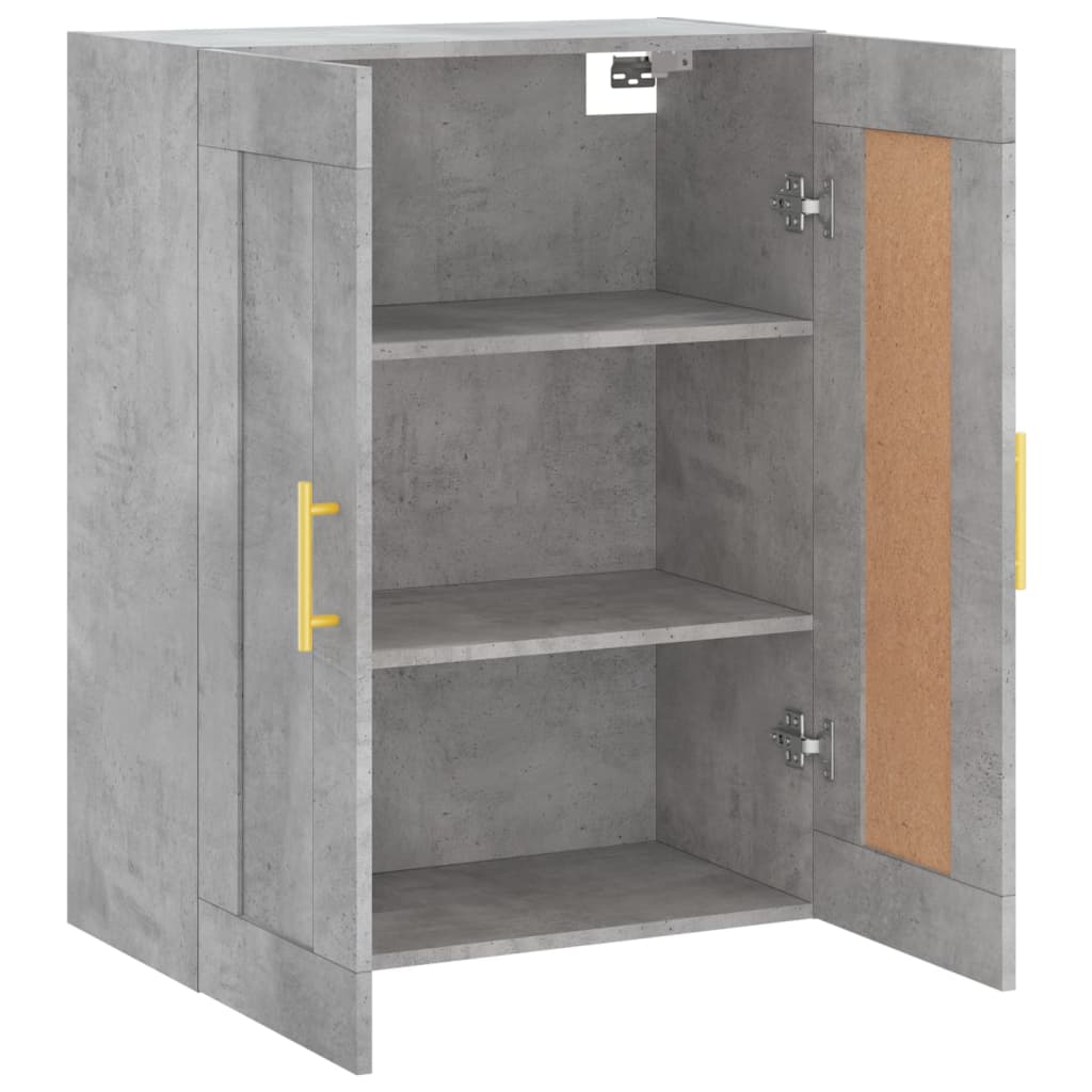 Wandkast 69,5X34X90 Cm Bewerkt Hout Betongrijs