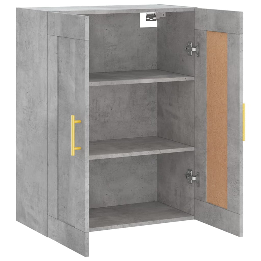 Wandkast 69,5X34X90 Cm Bewerkt Hout Betongrijs
