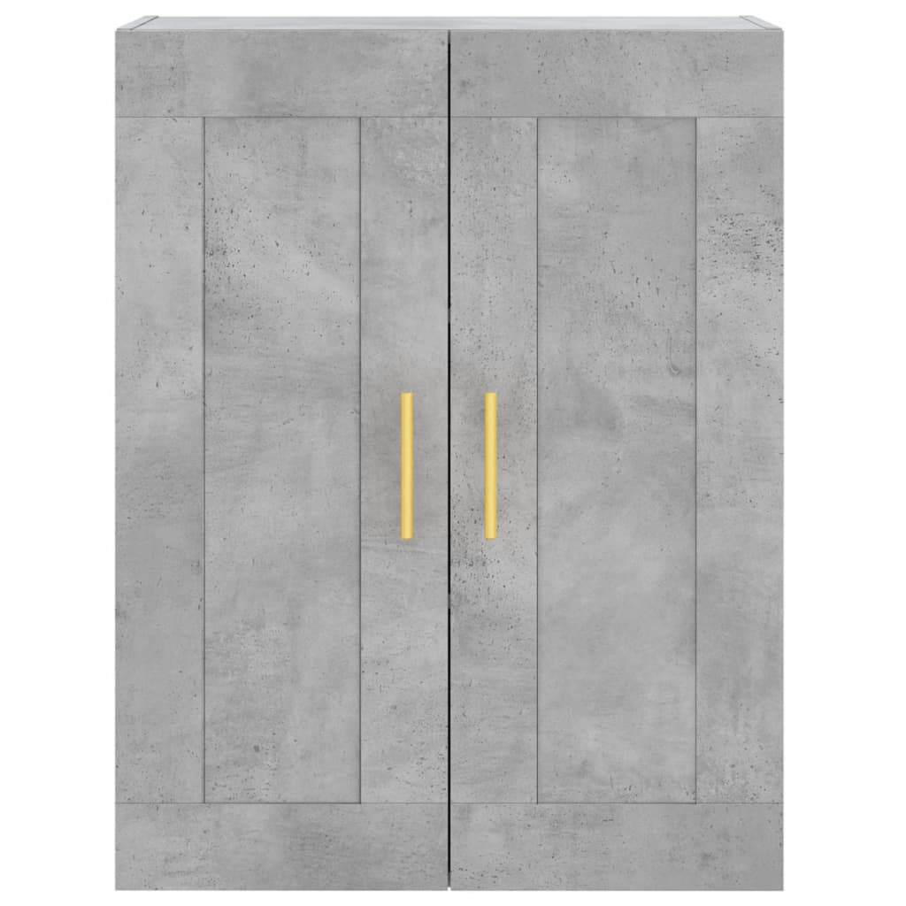 Wandkast 69,5X34X90 Cm Bewerkt Hout Betongrijs