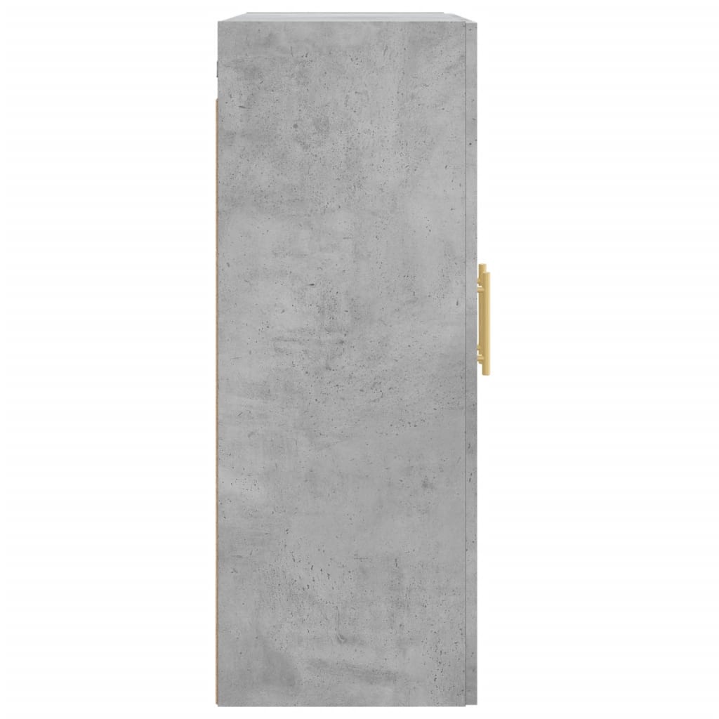 Wandkast 69,5X34X90 Cm Bewerkt Hout Betongrijs
