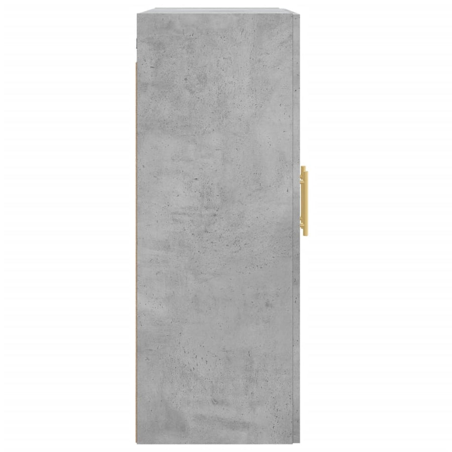 Wandkast 69,5X34X90 Cm Bewerkt Hout Betongrijs