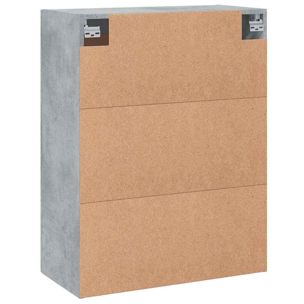 Wandkast 69,5X34X90 Cm Bewerkt Hout Betongrijs