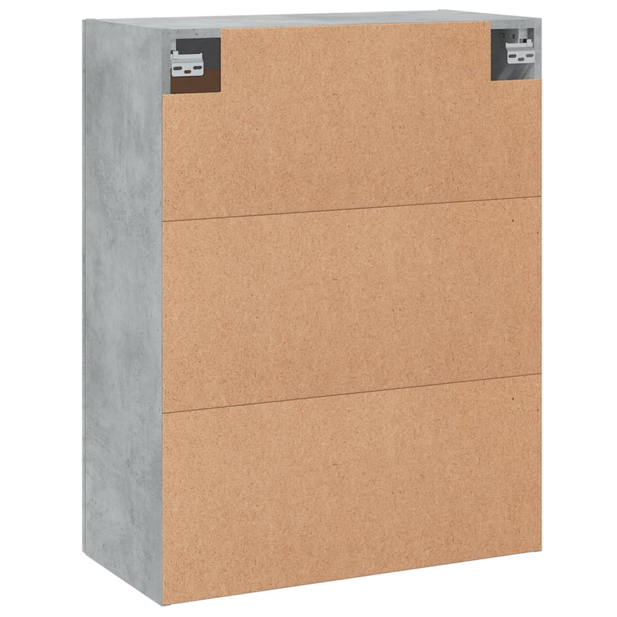 Wandkast 69,5X34X90 Cm Bewerkt Hout Betongrijs