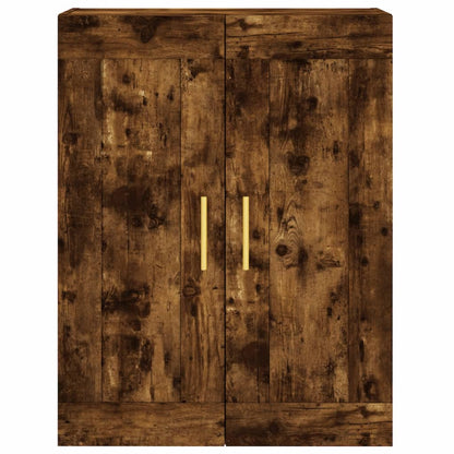 Wandkast 69,5X34X90 Cm Bewerkt Hout Kleurig Gerookt eiken