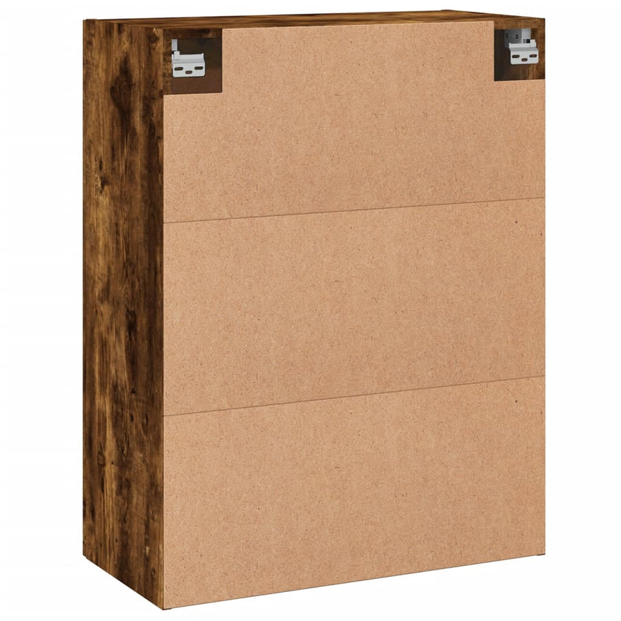 Wandkast 69,5X34X90 Cm Bewerkt Hout Kleurig Gerookt eiken