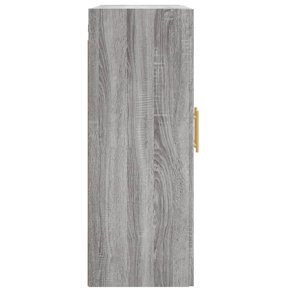 Wandkast 69,5X34X90 Cm Bewerkt Hout Eikenkleurig Grijs sonoma
