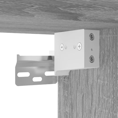Wandkast 69,5X34X90 Cm Bewerkt Hout Eikenkleurig Grijs sonoma