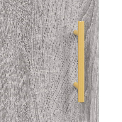 Wandkast 69,5X34X90 Cm Bewerkt Hout Eikenkleurig Grijs sonoma