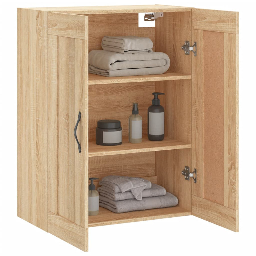 Wandkast 69,5X34X90 Cm Bewerkt Hout Kleurig Sonoma eiken