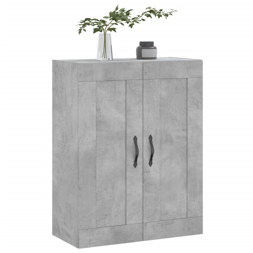 Wandkast 69,5X34X90 Cm Bewerkt Hout Betongrijs